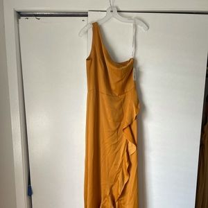 COPY - Marigold/mustard one strap wedding dress